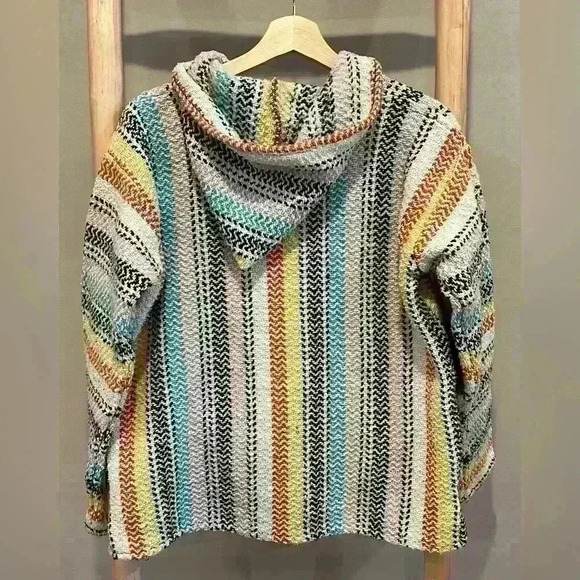 ✨EARTH RAGZ size Small BAJA JOE MEXICAN HOODIE in PASTEL BUBBLEGUM - Picture 5 of 8